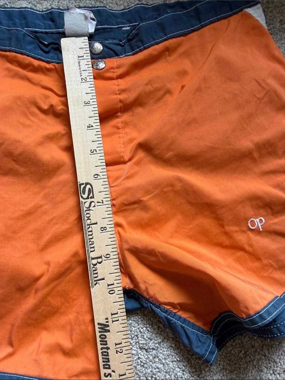 Vintage OP Ocean Pacific Colorblock Board Swim Shorts OutdoorTrunks Med Waist32”
